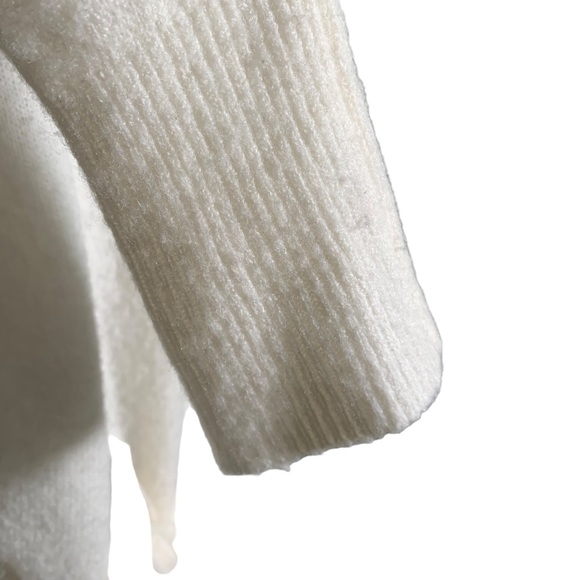 Olivaceous white women’s soft sweater L long sleeve tie front scoop neck fitted - Picture 4 of 13